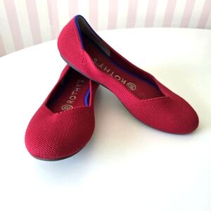 Rothy's Red Flats with Blue Trim